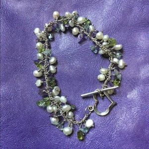 Multi stone silver bracelet